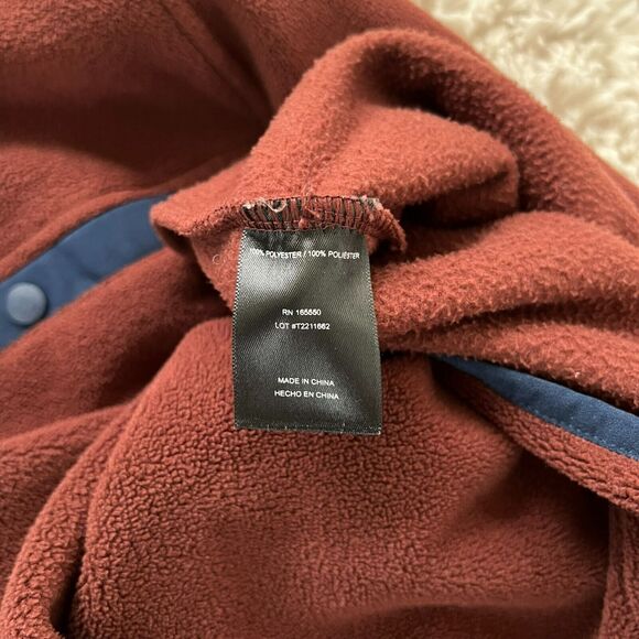 32 Degrees Men's Large 1/4 Snap Long Sleeve Rust Red Hiking Fleece Pullover - Picture 14 of 15